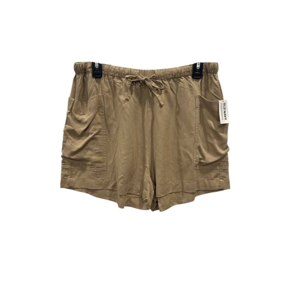 Old Navy High Waisted Playa Shorts NEW Shore Enough Large Khaki 692778